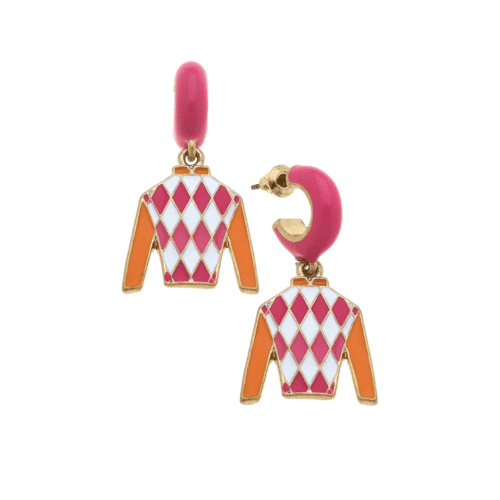 Fiona Jockey Silk Huggie Drop Earrings