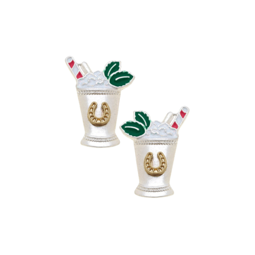 Lucky Horseshoe Mint Julep Stud Earrings