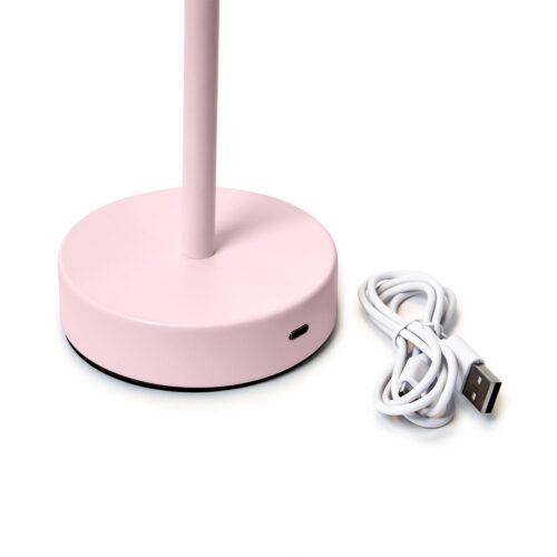 Pink LED Cordless Table Lamp w/Scalloped Edge - Image 2
