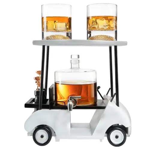 Golf Cart Whiskey Decanter and Ball Glasses