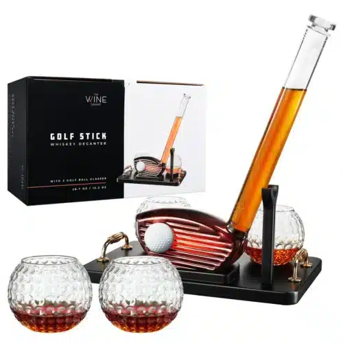 Golf Club Whiskey Decanter w/ 2 Glasses