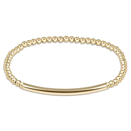 Bliss Bar Gold 3mm Bead Bracelet - Image 2