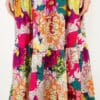 Fuchsia Floral Tiered Midi Dress - Image 2