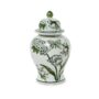 Primrose and Lotus Green and White Chinoiserie Ginger Jar - Large