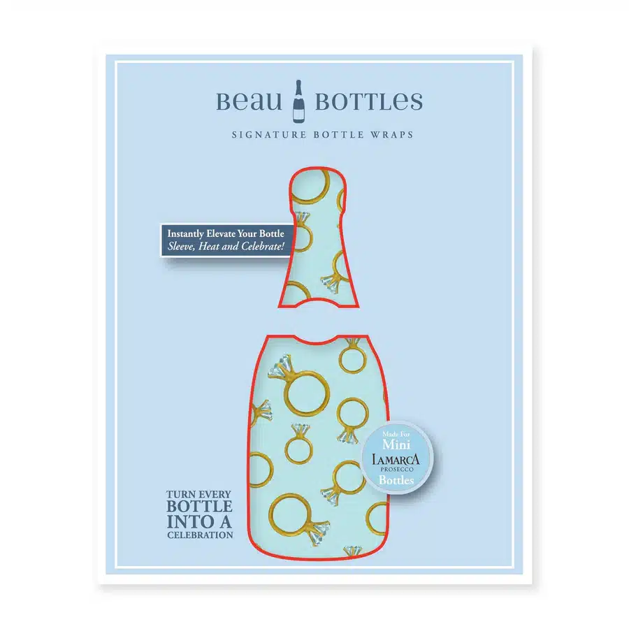 Beau Bottles Blue Engagement Ring Prosecco Collection