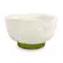 Resin Rio Small Round Bowl w/ Base - White and Green