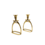 Brass Stirrup Candleholder Set of 2